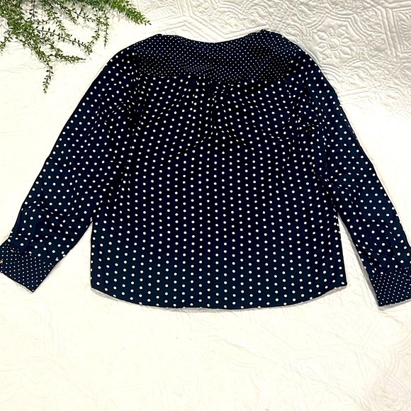 The Limited Long Sleeve Navy & White Polka Dot Print Shirt Size L‎ - Picture 4 of 4